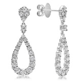 18K WHITE GOLD 3.65CT DIAMOND EARRINGS