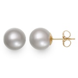 AKOYA 14KT YG Round AAA Quality  7MM Stud Earring