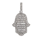 14K WHITE GOLD 2.89CT DIAMOND HAND PENDANT