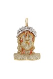 JESUS HEAD 10K YELLOW GOLD 10.14CT DIAMOND PENDANT