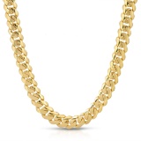 14K SOLID GOLD 9MM CUBAN LINK 22 INCH NECKLACE