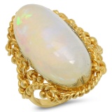 14K YELLLOW GOLD 10CT OPAL RING