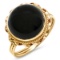 14K YELLOW GOLD 5.00CT BLACK ONYX RING