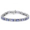 14K WHITE GOLD 14.74CT TANZANITE 1.30CT DIAMOND BRACELET