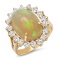 14K YELLOW GOLD 4.25CT OPAL 0.95CT DIAMOND RING