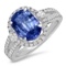 18K WHITE GOLD 2.55CT TANZANITE 1.16CT DIAMOND RING