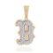 14K YELLOW GOLD 2.56CT MULTICOLOR DIAMOND LETTER B PENDANT