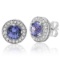 14K WHITE GOLD 3.00CT TANZANITE 1.00CT DIAMOND EARRINGS