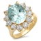 14K YELLOW GOLD 5.00CT AQUAMARINE 1.68CT DIAMOND RING