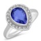 14K WHITE GOLD 2.55CT TANZANITE 0.25CT DIAMOND RING