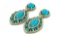 14K YELLOW GOLD 30.00CT TURQUOISE 2.00CT DIAMOND EARRINGS