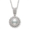 14KT WG 9-10MM DROP FRESH WATER PEARL & DIAMOND PENDANT