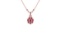 14K ROSE GOLD 3.50CT RUBY 1.00CT DIAMOND PENDANT WITH CHAIN