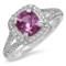 18K WHITE GOLD 1.45CT PINK SAPPHIRE 0.55CT DIAMOND RING