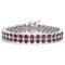 14K WHITE GOLD 4.25CT RUBY 2.93CT DIAMOND BRACELET