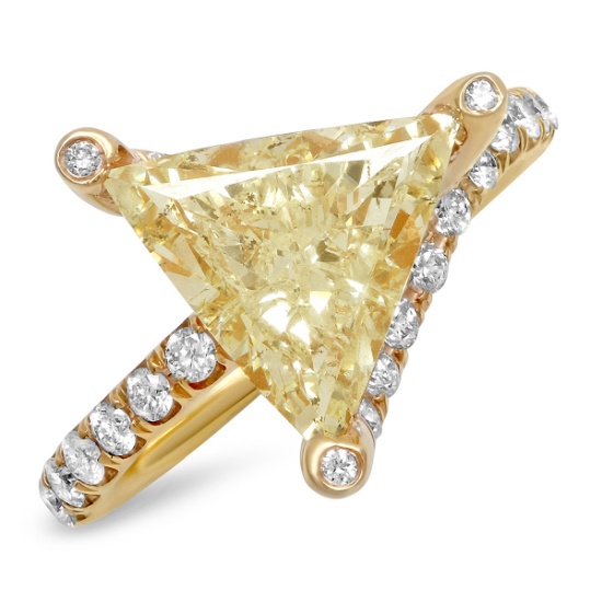 14K ROSE GOLD 3.150T FANCY & WHITE DIAMOND RING