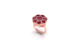 14K ROSE GOLD 3.00CT RUBY 1.00CT DIAMOND RING