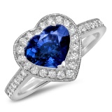 18K WHITE GOLD 1.95CT SAPPHIRE 0.53CT DIAMOND RING