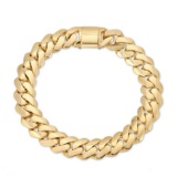 14K SOLID GOLD 10MM CUBAN LINK BRACELET (8.5INCH)