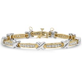 14K YELLOW & WHITE GOLD 2.30CT DIAMOND BRACELET