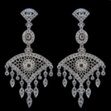 18K WHITE GOLD 3.92CT DIAMOND EARRINGS