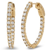 14K YELLOW GOLD 2.00CT DIAMOND EARRINGS