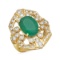 14K YELLOW GOLD 4.50CT EMERALD 1.55CT DIAMOND RING