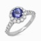 14K WHITE GOLD 1.18CT TANZANITE 0.92CT DIAMOND RING