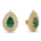 14K YELLOW GOLD 7.33CT EMERALD 2.00CT DIAMOND EARRINGS