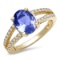 14K YELLOW GOLD 1.50CT TANZANITE 0.30CT DIAMOND RING