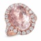 14K ROSE GOLD 1.00CT MORGANITE 0.55CT DIAMOND RING