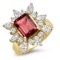 14K YELLOW GOLD 2.05CT TOURMALINE 1.55CT DIAMOND RING