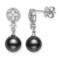 14KT WG 8-9MM TAHITIAN & DIAMOND EARRING