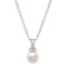 14K WHITE PEARL 0.20CT DIAMOND PENDNANT