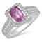 18K WHITE GOLD 1.95CT PINK SAPPHIRE 0.60CT DIAMOND RING