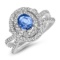 14K WHITE GOLD 0.55CT SAPPHIRE 1.50CT DIAMOND RING