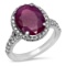 14K WHITE GOLD 4.00CT RUBY 1.00CT DIAMOND RING