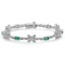 14K WHITE GOLD 3.00CT EMERALD 0.80CT DIAMOND BRACELET