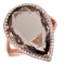 18K ROSE GOLD 20CT Smokey Topaz 1.00CT DIAMOND RING