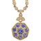 14K YELLOW GOLD 3.50CT TANZANITE 1.05CT DIAMOND PENDANT