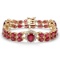 14K YELLOW GOLD 35.00CT RUBY 1.55CT DIAMOND BRACELET