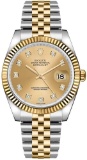ROLEX  36 CHAMPAGNE DIAMOND DIAL OYSTERSTEEL AND YELLOW GOLD