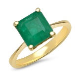 14K YELLOW GOLD 3.00CT EMERALD RING