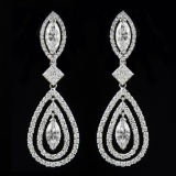 18K WHITE GOLD 4.90CT DIAMOND EARRINGS