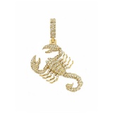 14K YELLOW GOLD 0.97CT DIAMOND SCORPIO ZODIAC SIGN PENDANT