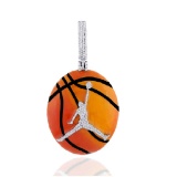 14K YELLOW GOLD 0.93CT DIAMOND NBA PENDANT