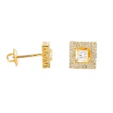 14K YELLOW GOLD 0.76CT DIAMOND EARRINGS