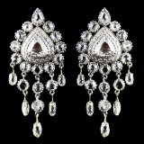 18K WHITE GOLD 11.35CT DIAMOND EARRINGS