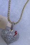 14K YELLOW GOLD 2.00CT DIAMOND HEART PENDANT WITH CHAIN