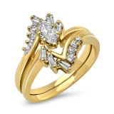 14K YELLOW GOLD 1.00CT DIAMOND RING